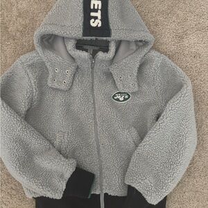 New York JETS Women's Gray Sherpa Jacket